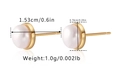 Dimensions détaillées de boucles d'oreilles en perles dorées 18K avec annotations - Style Clous Perle Sphérique Classique (KE1065-4)