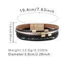 Pulsera de cuero negro bohemia multicapa con cuentas de plata y cierre magnético - Negro (SZ00355-1)
