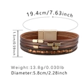 Pulsera bohemia de cuero marrón oscuro de varias capas con cierre magnético y medidas - Marrón Oscuro (SZ00355-3)