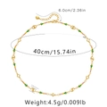 Detail of evil eye choker with colorful beads, gold chain and lobster clasp - Clover Eye Beaded Style (KN0261-1)