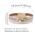 Pulsera bohemia multicapa de cuero con cuentas doradas y cierre magnético - Blanco Roto (SZ00355-4)
