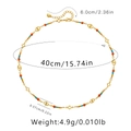 Detailed size chart of colorful beaded devil's eye necklace with clover charm measurements - Clover Colorful Beaded Style (KN0261-3)