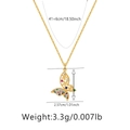Detailed butterfly pendant dimensions with chain length 41+6cm and weight metrics - Colored Hollow Butterfly (KN0267-1)