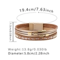 Mehrlagiges Lederarmband im Boho-Stil mit Perlen und Magnetverschluss in Champagner-Gold - Champagner (SZ00355-5)