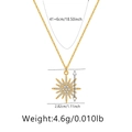 Détails du collier étoile dorée avec zircon et spécifications de mesure précises - Étoile Octogonale Tournesol (KN0268-1)
