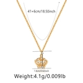 Detailed view of gold crown pendant necklace with dimensions and weight measurements - Crown Style(KN0291) / 18K Gold