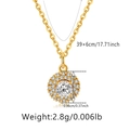 Détail du pendentif tournesol doré avec pierre centrale et dimensions indiquées - Style Tournesol(KN0314) / Or 18 carats