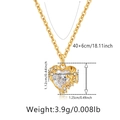 Détail du pendentif cœur doré avec dimensions 1,12 cm de hauteur et chaîne de 40+6 cm - Cœur Pierre Streamline(KN0322) / Or 18 carats