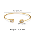 Detail view of 18K gold plated cuff bracelet with zircon studs and dimension markers - Rectangle Gemstone Design (KB0526)