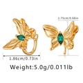 Dimensions détaillées du ear cuff papillon avec zircon vert et plaquage or 18K - Style Papillon en Zirconium Vert Marquise (KE1139)