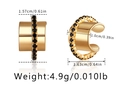 Détails des dimensions de la bague d'oreille dorée double couche avec zircon noir - Style Large en Zirconium Noir (KE1135-3)