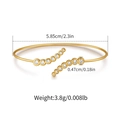 Detailed dimensions of gold-plated bangle with cubic zirconia crystals and measurements - Gradient Round Zirconia Styling (KB0536)