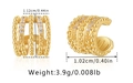 Detail view of 18K gold plated ear cuffs with cubic zirconia and beaded texture details - Beaded Border Pave Style (KE1087)