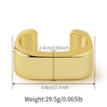 Gedetailleerde maten en gewicht van een brede, goudgepolijste C-vormige armband - Goud Brede Minimalistische Stijl (AB0017-1)