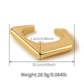 Gedetailleerde afmetingen van de minimalistische dikke vierkante manchet in goud - Goud Brede Geometrische Stijl (AB0024-1)
