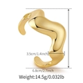 Onregelmatige golvende gouden armband met afmetingen 6,8 cm hoogte en 3,5 cm breedte - Goud Golvende Stijl (AB0016-1)