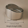Minimalist wide silver metal bangle with 3.9cm width and high polished mirror finish - Minimalist Mirror Silver Hinged Bangle (SZ60826-2)