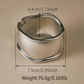 Exaggerated silver wide wrinkled cuff bracelet with polished finish and open hinge - Mirror Polished Silver Wide Bangle (SZ60788-2)