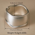 Matte silver wide wavy bangle with dimensions: 4.4cm height and 7.5cm width - Matte Brushed Silver Wide Bangle (SZ60788-6)