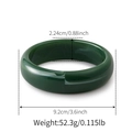 Detailed dimensions of dark green resin bangle with measurements of width and weight - Random Pattern / Dark Green (AB0043-2)