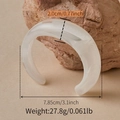 Macro shot of mixed color acrylic bangle with irregular wave design and marble texture - White Marble Pattern Open Style (AB0027-1)