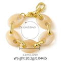 Detail of cream marble resin link bracelet with gold chain and lobster clasp - Thick Chain Marble Bracelet (AB0013-2)