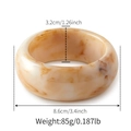 Detail view of acrylic bangle with marble pattern showing size 8.6cm and width 3.2cm - Random Pattern / Amber Marble Pattern (AB0045-1)