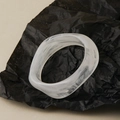 Fashionable thick acrylic bangle with white marble texture and rounded oval design - Thickened Oval Marble Pattern Style (AB0054-1)