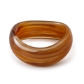 Detail of amber acrylic bangle showing marble texture and semi-transparent finish - Amber Brown Vintage Irregular Style (AB0041-3)
