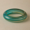 Bohemian acrylic bangle with lake blue marbled texture and semi-transparent finish - Turquoise Glazed Texture Style (AB0044-3)