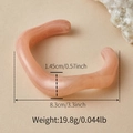 Spécifications de taille pour un bracelet ondulé en acrylique rose marbré - AB0029-1