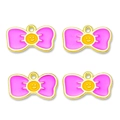 Set of four colorful bowknot smiley face alloy pendants for DIY jewelry and hair accessories - Purple