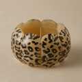 Retro leopard print wide bangle made of acrylic resin with elastic stretch fit - Amber Leopard (AB0061-4)