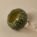 Elastic leopard print bracelet in olive green resin with retro chunky acrylic segments - Olive Green Leopard (AB0061-6)