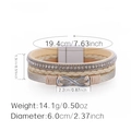 Bracelet bohème multicouche en cuir PU avec cordon beige et symbole infini - Style Symbole Infini Multicouche (SZ00218-7)