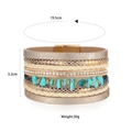 Bracelet bohème multicouche en cuir avec pierres turquoise et fermoir magnétique - Style Turquoise Multicouche (SZ00297-4)