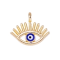 Détail du pendentif œil maléfique en alliage doré avec émail bleu pour bijoux DIY - Bleu Saphir
