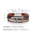 Bracelet bohème multicouche en cuir avec breloque étoile de mer et fermoir aimanté - Style Pendentif Étoile de Mer Multicouche (SZ00221-7)