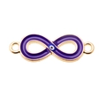 Golden infinite evil eye connector charm with purple enamel for DIY jewelry making - Purple