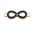 Infinity evil eye connector in gold finish for DIY jewelry making necklaces and bracelets - Black