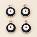 Set di 4 ciondoli Evil Eye in lega d'argento per bracciali e collane fai-da-te - Nero-Placcato Argento