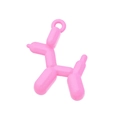 Macro detail of a 3D candy pink balloon dog pendant for DIY jewelry and accessories - Pink