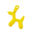 Bright yellow cartoon balloon dog pendant with metal ring for DIY jewelry making - Yellow