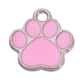 Süßer rosa Katzenpfoten-Anhänger mit poliertem Metallrahmen für DIY-Schmuckherstellung - Rosa