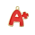 Macro detail of red enamel A+ charm with gold-plated trim for DIY graduation jewelry - Red A+ Letter Style (px0875-2)