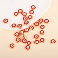 Λεπτομέρεια macro από χάντρες Evil Eye με πλευρικές τρύπες για DIY κοσμήματα - Στρογγυλό Στυλ (px0887-29)