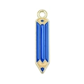 Blue enamel pencil charm pendant with gold metal edges for DIY jewelry making - Blue Regular Pencil (px0930-3)
