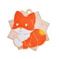 Λεπτομερής κοντινή λήψη από σμάλτο αλεπούς σε πορτοκαλί και λευκό με χρυσό μέταλλο - Ζωντανή Πορτοκαλί Μικρή Αλεπού (px0934-1)