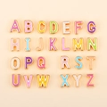 26 breloques alphabet A-Z en émail coloré avec bords dorés pour la création de bijoux DIY - L (px0918)