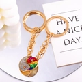 Detail of magnetic heart keychains with yin yang pattern and colorful glitter finish - Yin Yang Tai Chi Style (px0958-4)